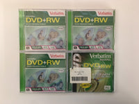 4 X Verbatim DataLifePlus DVD RW (Rewritable) Disc 1X-2.4X Speed 4.7 GB 120 Min