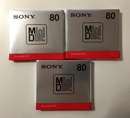 Lot of 3 - Sony MDW80T Recordable Blank MiniDiscs - New Sealed - US Seller