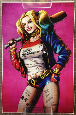 Harley Quinn 11" X 17" Glossy Poster - Daddy's Little Monster - Illustrated