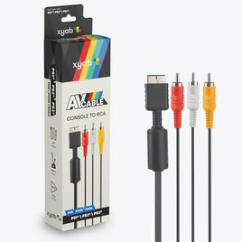 XYAB Composite AV Audio Video Cable PS1 / PS2 / PS3 Sony - New - US Seller