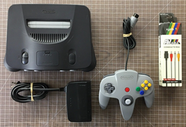 Nintendo 64 Console [NUS-001] w/OEM Gray Controller, OEM AC Adapter & AV Cable