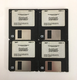 Dungeons & Dragons: Fantasy Empires (PC, 1993) 3.5" Floppy Disk IBM 4 Disk Set