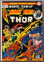 MARVEL TEAM UP Comic # 26 -HUMAN TORCH & THOR-THE LAVA MAN 2.0-3.0