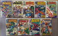 Avengers Lot Of 9 (1977-1990) 1st Series Marvel Comics 3.5-8.0