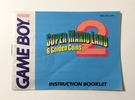 Super Mario Land 2: 6 Golden Coins (Nintendo GameBoy, 1992) Manual Booklet