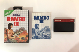 Rambo III 3 (Sega Master System, 1988) CIB Complete w/ Hang Tab - Tested