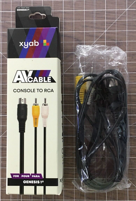 XYAB Composite AV Audio Video Cable for Sega Genesis Model 2/3 - Tested