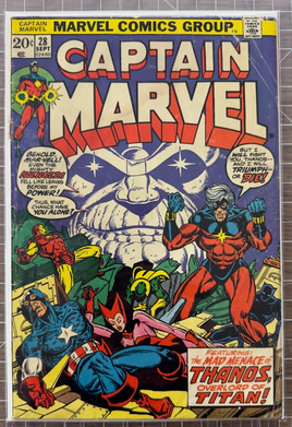 Captain Marvel Comic #28 * vs Thanos 1968 1973 story & art Jim Starlin 1.5-2.5