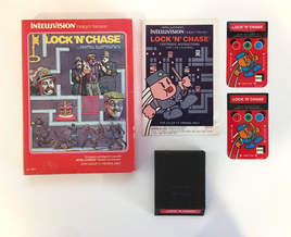 Lock 'N Chase By Mattel (Intellivision, 1982) CIB Complete w/ Manual & Overlays