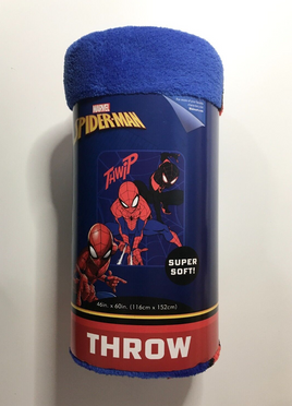 Marvel Spiderman Techno City Throw Blanket 46" x 60" New With Tags - US Seller