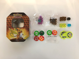 Pokemon TCG Hidden Fates Raichu GX Tin w/ Dice & Tokens, NO CARDS INCLUDED