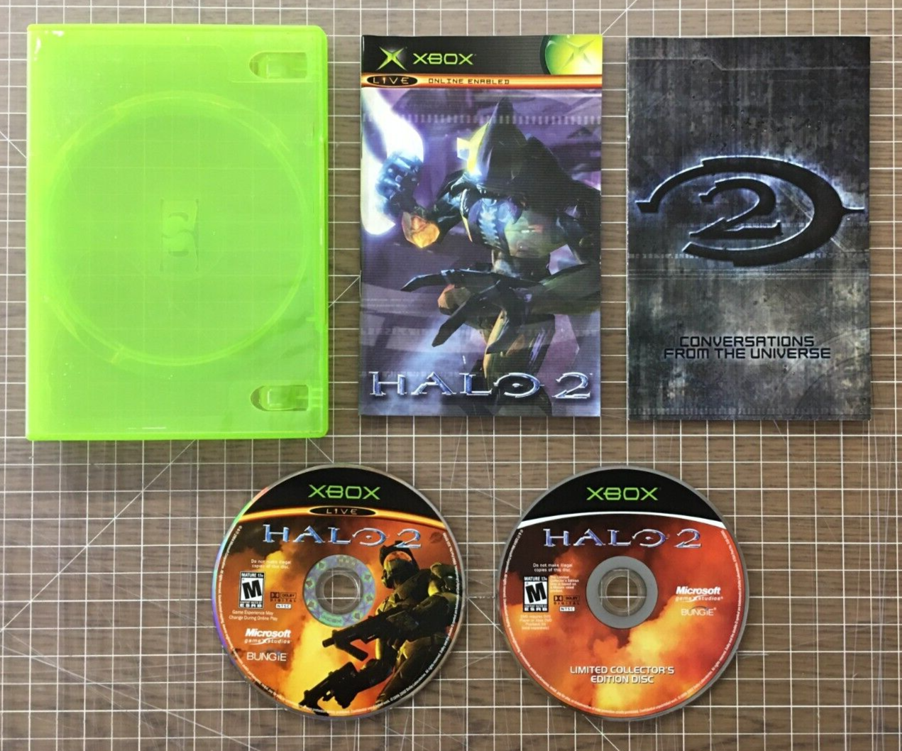 Halo 2 (Microsoft Xbox, 2004) Box, Discs, Manual & Insert - No