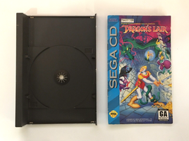 Dragon's Lair (Sega CD, 1994) Manual & Box Bottom Missing Front Cover, No Game