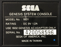 Sega Genesis Model 1 System W/ Controller, Hookups & Sonic the Hedgehog [NFR]