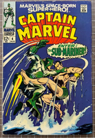 CAPTAIN MARVEL Comic #4 1968 Roy Thomas Gene Colan Sub-Mariner 3.0-4.0