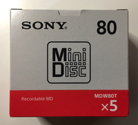 Sony MDW80T Pack of 5 Recordable Blank MiniDiscs - New Sealed - US Seller