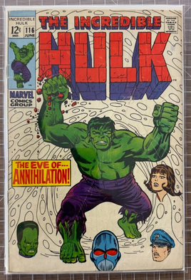 THE INCREDIBLE HULK # 116 Eve of Annihilation Marvel Comics 1969 3.5-4.5