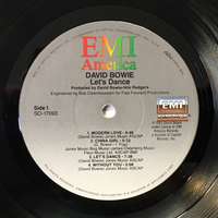 David Bowie Let's Dance Vinyl Record 1983 EMI Capitol Promotional Use SD-17093