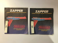 Original Nintendo Zapper Light Gun [Nintendo NES] User Manuals - You Pick