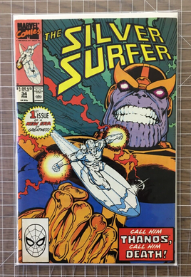 Silver Surfer # 34 Call Him Thanos, Call Him Death - Marvel Comic (1990) 4.5-5.5