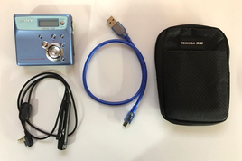 Sony MD Walkman MiniDisc Player Recorder MZ-N505 Type R Blue w/ Remote - Tested