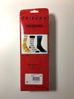 Friends TV Show 3 Pair Crew Socks - Shoe Size 8-12 - New Sealed - US Seller