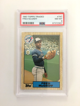 Graded PSA 8 NM-MT - 1987 Topps Traded Fred McGriff Rookie Baseball Card #74T