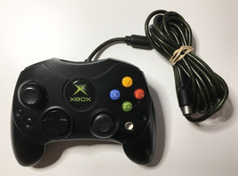 Microsoft Original Xbox Black S Type Controller - Wire Short For Parts Or Repair