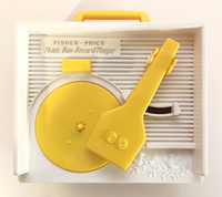 2014 Fisher Price Music Box Record Player #955 w/ 4 Records - Tested & Works!