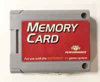 Nintendo 64 N64 Memory Card by Performance P-302E - Tested - US Seller