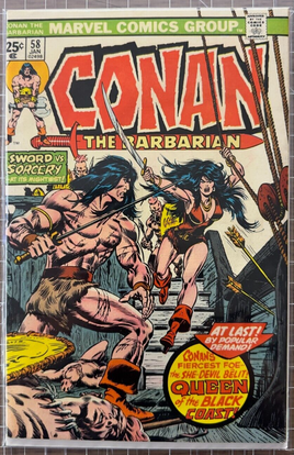 CONAN THE BARBARIAN 58 (Marvel Comic, 1976) 1st full Bêlit Queen 4.5-5.5