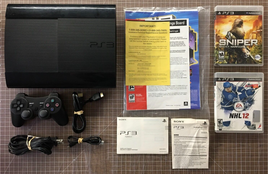 Sony PlayStation PS3 Super Slim 250GB Console In Box w Controller CIB & 2 Games