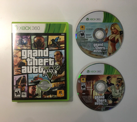 Grand Theft Auto V GTA 5 (Microsoft Xbox 360, 2013) Box & Game Discs, No Manual