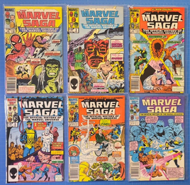 Lot of 11 MARVEL SAGA COMIC BOOK SET - VINTAGE LOT - 1985 series F-VF