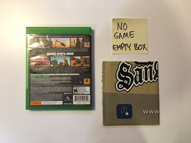 Grand Theft Auto San Andreas (Xbox One / Xbox 360) Box & Map Only, No Game Disc