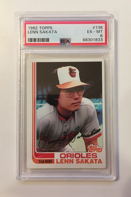 1982 Topps #136 Lenn Sakata Baltimore Orioles Baseball Card - PSA 6 EX-MT [1833]