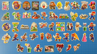 50x SUPER MARIO BROS PVC Die Cut Decal Stickers Random Designs Waterproof Kids