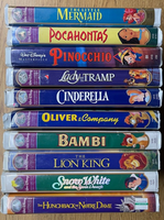 Lot of 9 Walt Disney Masterpiece Collection VHS Tapes + Pinocchio- Unique Titles
