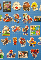 50x SUPER MARIO BROS PVC Die Cut Decal Stickers Random Designs Waterproof Kids