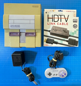 Super Nintendo SNES System Console W/ Power Supply, Controller, HDMI Upscaler