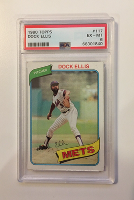 1980 Topps #117 Dock Ellis - New York Mets - Baseball Card - PSA 6 EX-MT [1840]