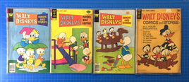 Lot of 4 Walt Disney's Comics Stories 1965-76 Golden/Whitman - Silver/Bronze Age