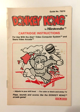Donkey Kong by Nintendo - Coleco [ColecoVision, 1981] Manual Only - US Seller