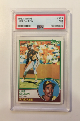 1983 Topps #323 Luis DeLeon - San Diego Padres - Baseball Card - PSA 7 NM [1836]
