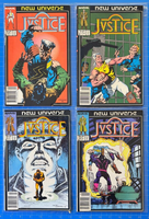 Lot of 9 Marvel New Universe Justice Comic Books Comics 1986 F-VF+ Jvstice