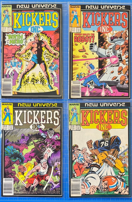 Lot Of 4 Kickers Inc. Marvel New Universe Comic Books #1, 2, 3, 4 - VF+