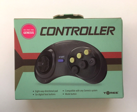 Tomee Controller For Sega Genesis [Black] 6 Button (2015) New Sealed - US Seller