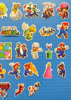 50x SUPER MARIO BROS PVC Die Cut Decal Stickers Random Designs Waterproof Kids