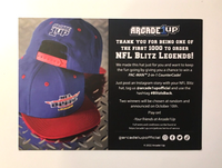 Arcade1UP NFL Blitz Legends Cap Hat & Card - Rare - Only 1,000 Made - US Seller