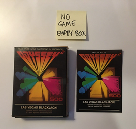 Las Vegas Blackjack (Magnavox Odyssey 2, 1978) Box & Manual Only, No Game Cart